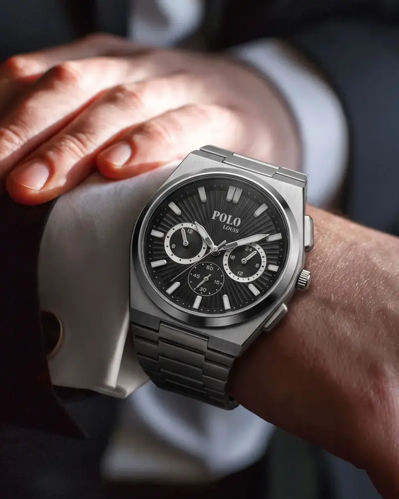 Polo Louis Lüks Tasarım Metal Kordonlu Erkek Kol Saati