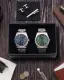 Herren Armbanduhr Geschenkset Doppelpack - Blaues und Grünes Zifferblatt
